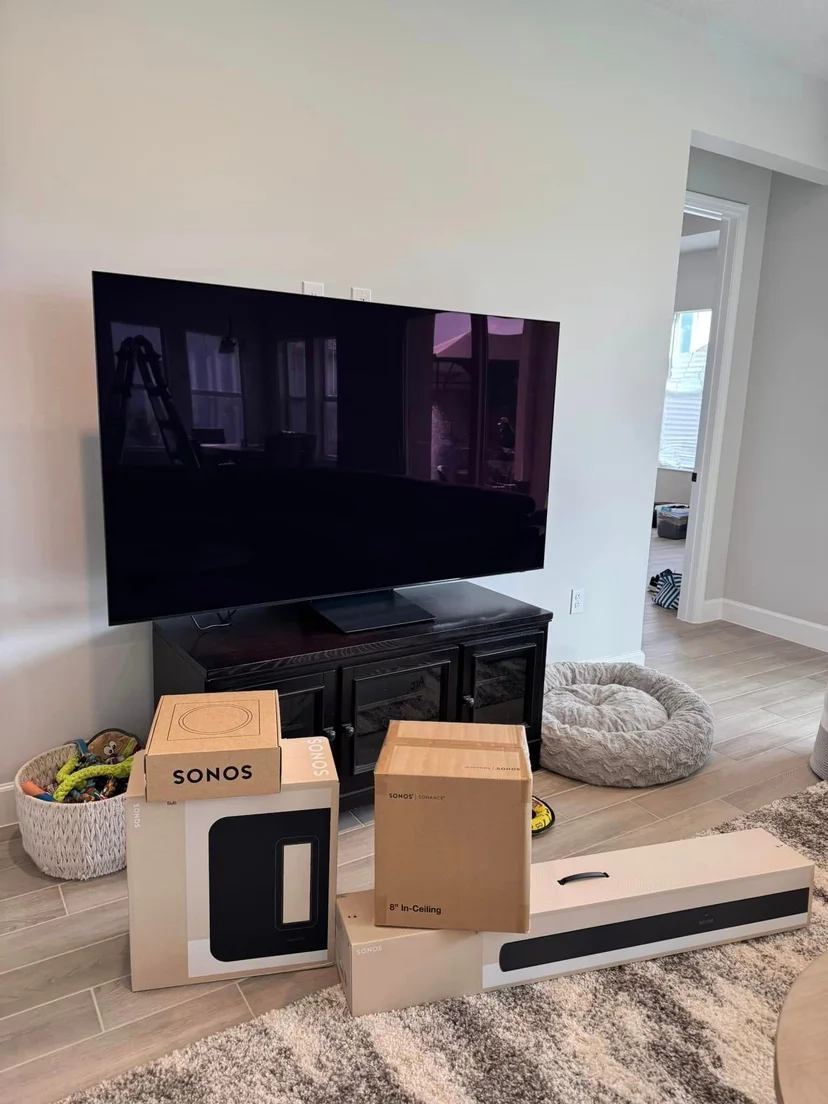 Commercial TV installation restaurant office waiting room Brevard County Melbourne FL