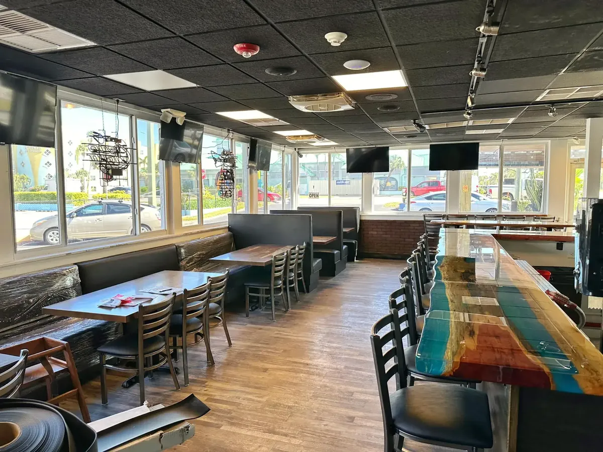 Full AV and IT installation at Big Daddy J's 5 Great Things restaurant Cocoa Beach FL