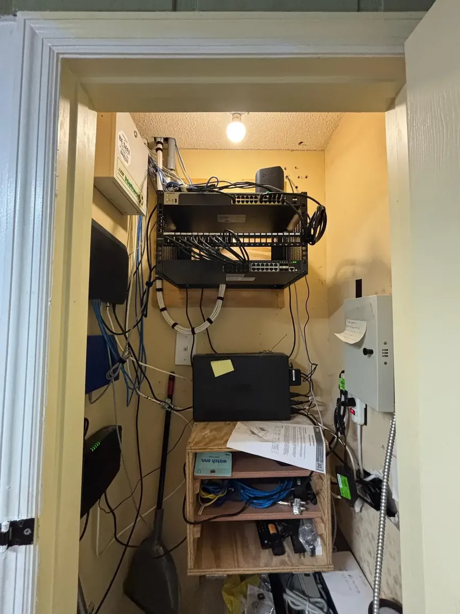Network equipment rack and cabling installation at Brevard County golf course