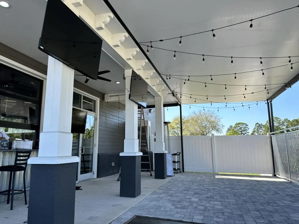 TV and sound system installation at PizzaVola restaurant Brevard County FL